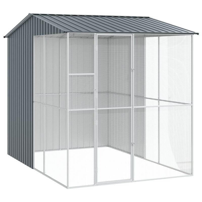 Vogelvoliere Anthrazit 215x310x247 cm Stahl
