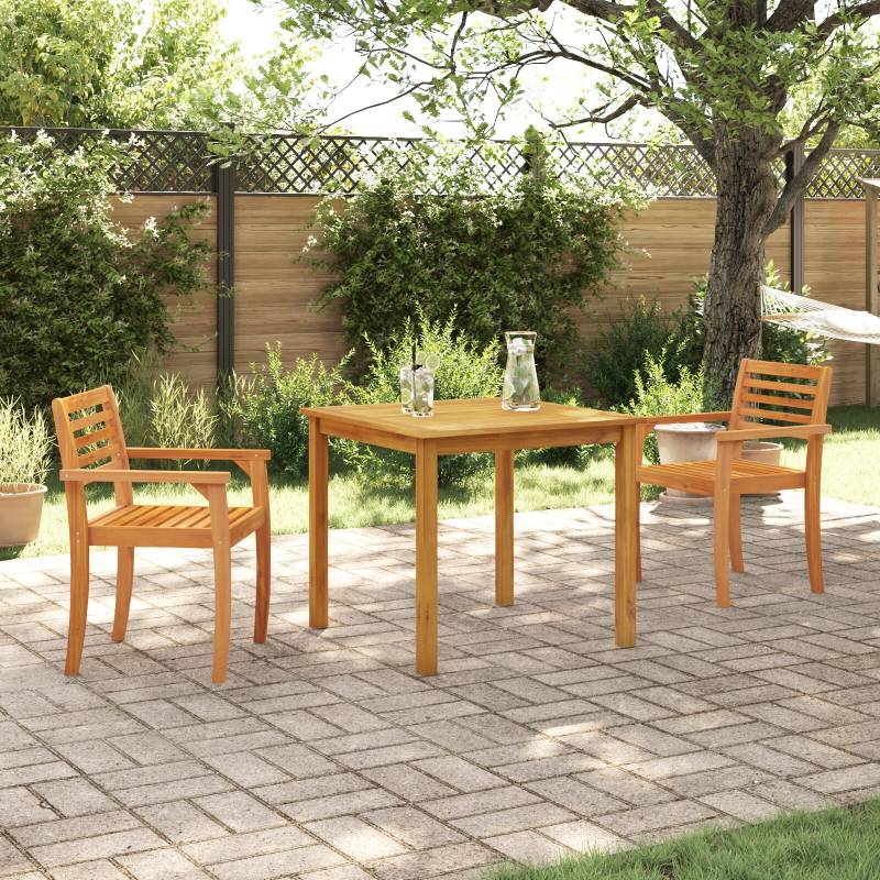 3-teiliges Garten-Esszimmer-Set aus massivem Akazienholz