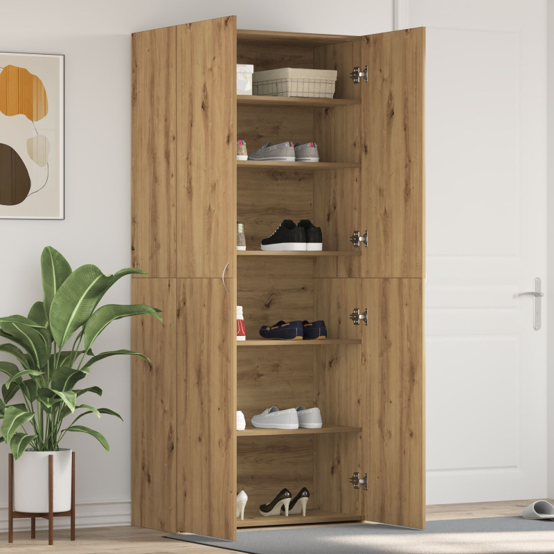 Schuhschrank Artisan Eiche 80x35,5x180 cm Holzwerkstoff
