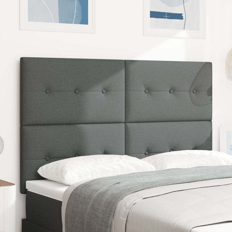 Kopfteil Knopfheftung Dunkelgrau 160 cm Stoff