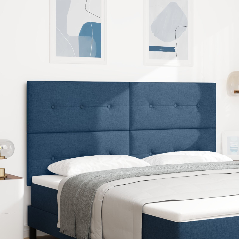 Kopfteil mit Knopfheftung Blau 180 cm Stoff
