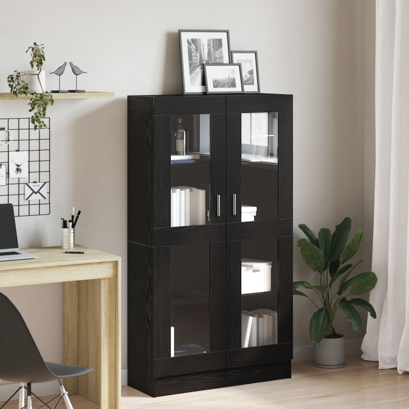 Bücherregal Schwarz Eiche 82,5x30,5x150 cm Holzwerkstoff
