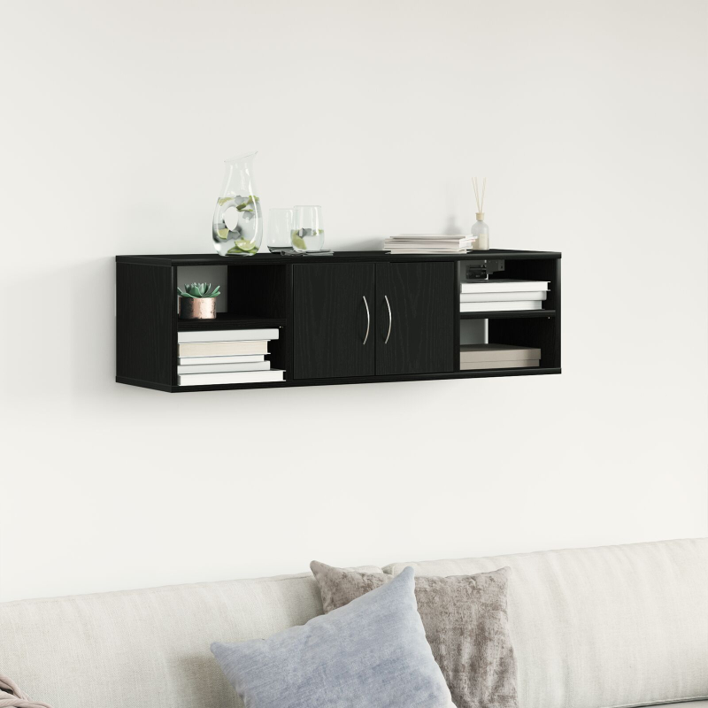 Wandregal Schwarze Eiche 140x41x75 cm Holzwerkstoff