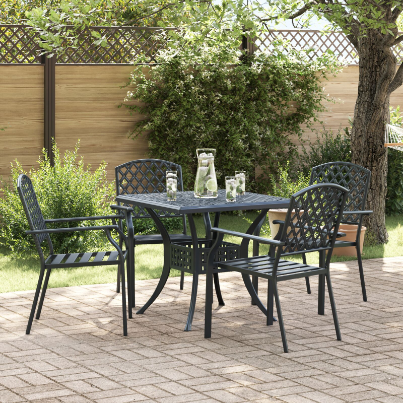 Gartenstühle 4er Set Stapelbar Anthrazit Stahl