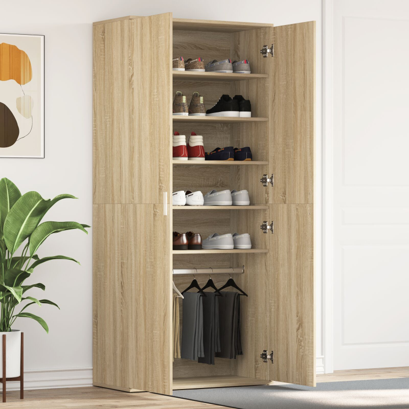 Schuhschrank Sonoma Eiche 80x39x180 cm Holzwerkstoff
