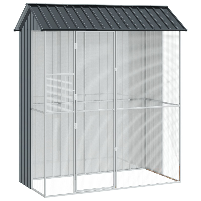 Vogelvoliere Anthrazit 215x110x247 cm Stahl