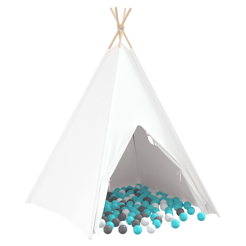 Kinder-Teepee Zelt mit Tasche Pfirsich & Spielbälle Haut Weiß