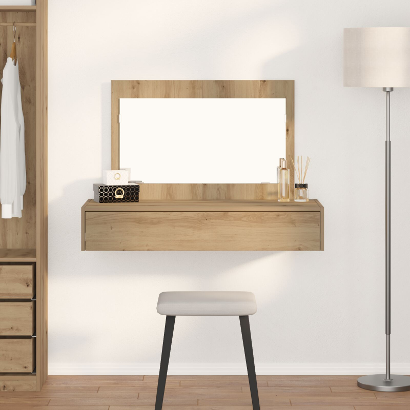 Wandhängender Schminktisch Artisan Eiche 100x40x70 cm