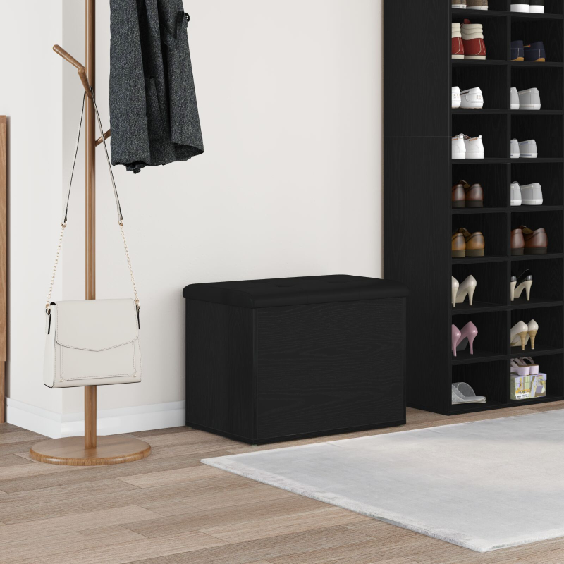 Aufbewahrungsbank Schwarz Eiche 60x40x45 cm Holzwerkstoff