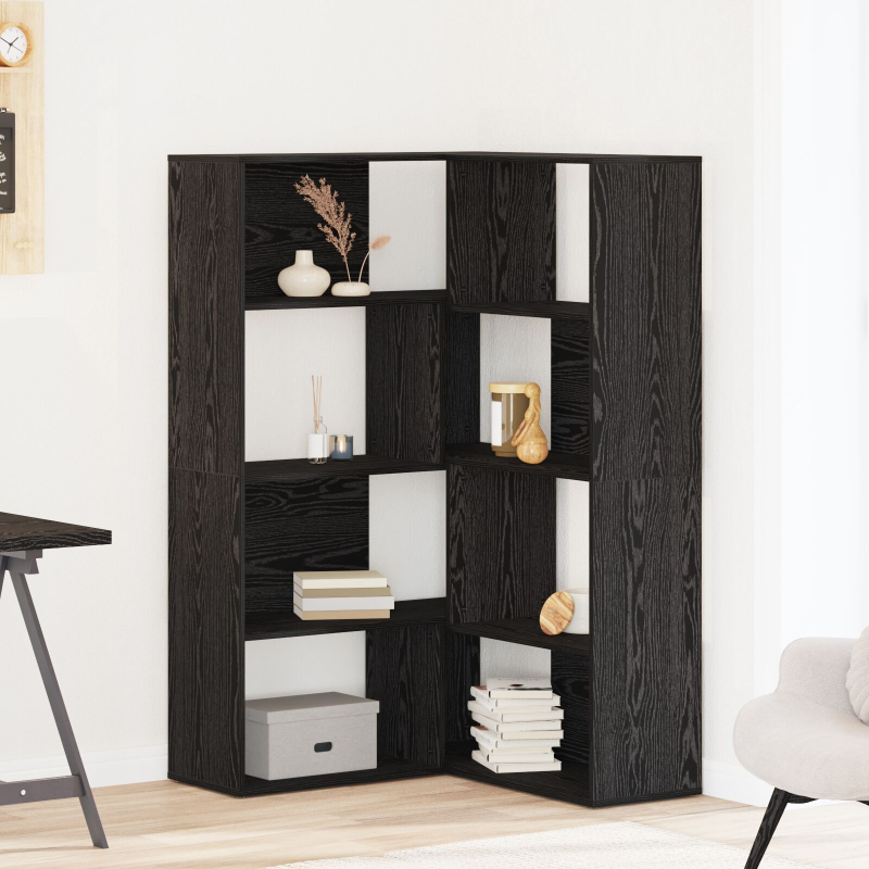 Eckschrank Schwarz Eiche 140x30x140 cm Spanplatte