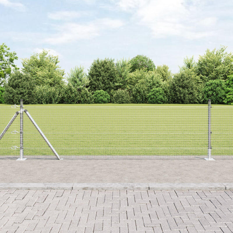 Zaunpfosten Set Set mit 2 Verzinkter Stahl 10 x 0.5 m Langlebig