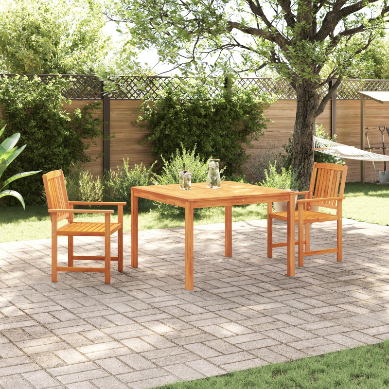 3-teiliges Garten-Esszimmer Set aus massivem Akazienholz