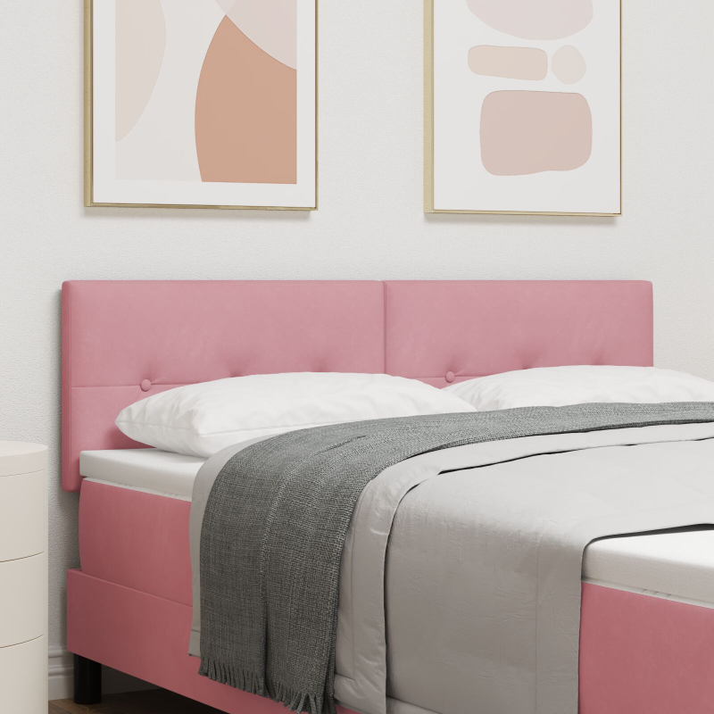 Kopfteil mit Knöpfen gepolstert Rosa 160 cm Samt