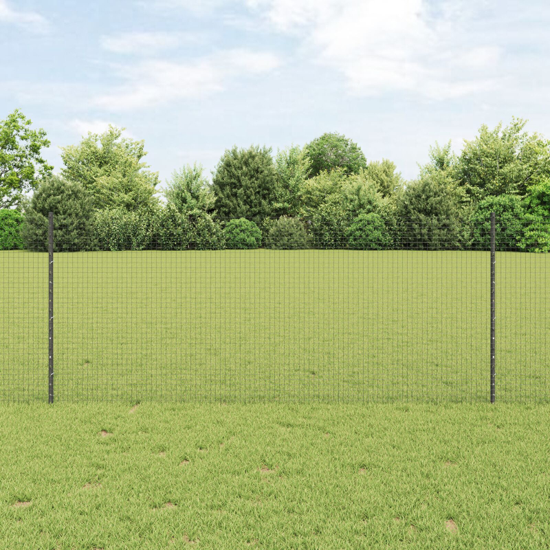 Geschweißter Maschendrahtzaun Set von 2 Grau Stahl 25 x 1 m
