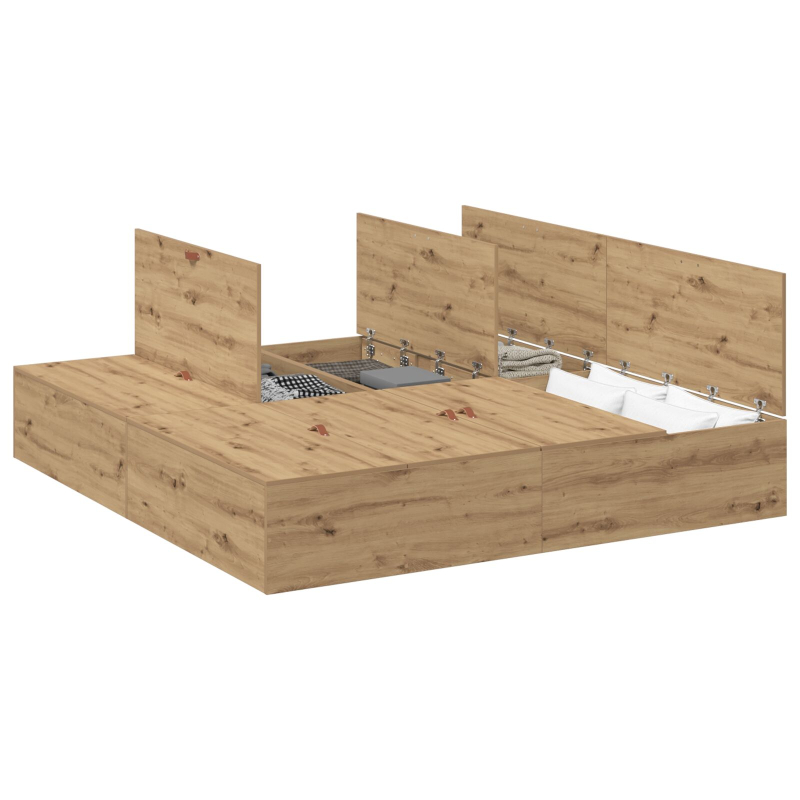 Aufbewahrungsbettgestell Artisan Eiche 200x200 cm