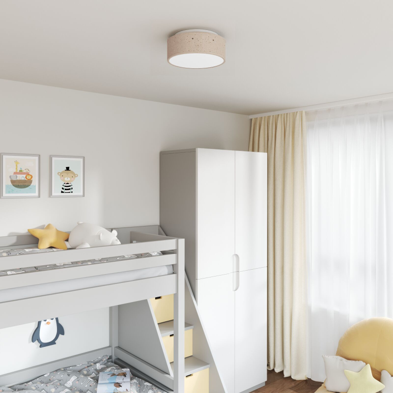 Deckenleuchten mit sternenklarer Lampschirm Taupe Ø 30 cm Stoff E27