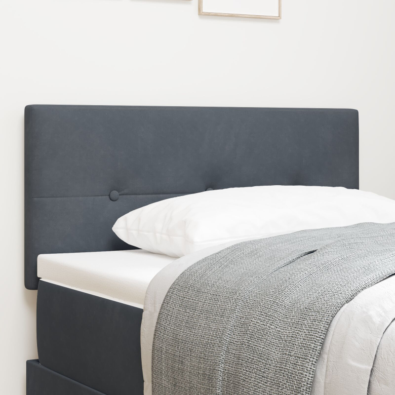 Kopfteil mit Knopfheftung Dunkelgrau 80 cm Samt