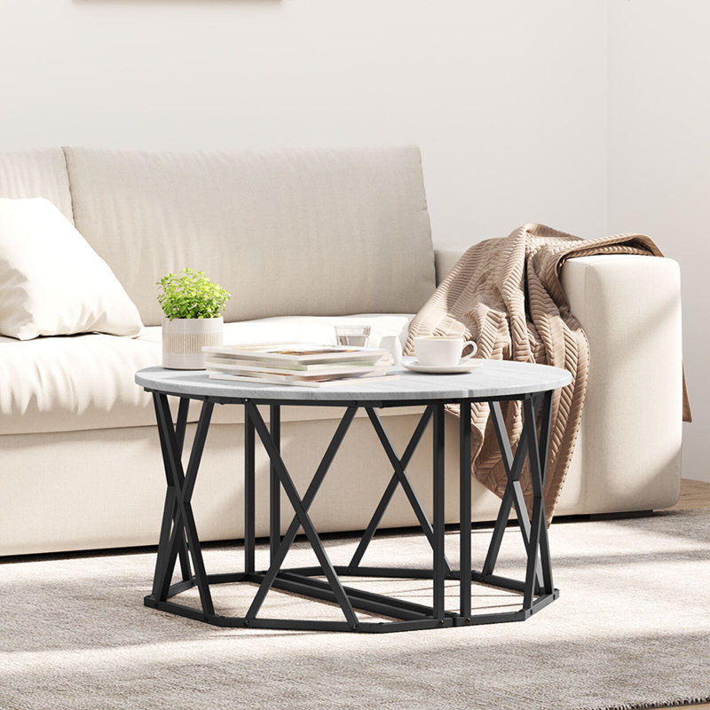 Couchtisch Grau Sonoma Verarbeitetes Holz 80 x 80 x 42 cm