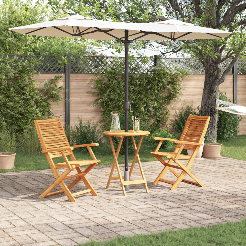 3-teiliges Bistro-Set aus faltbarem Akazienholz