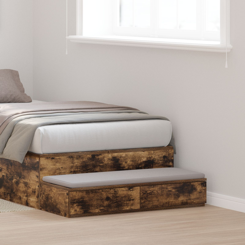 Bett-Schubladen Rauch-Eiche 100x36,5x16,5 cm aus Holzwerkstoff