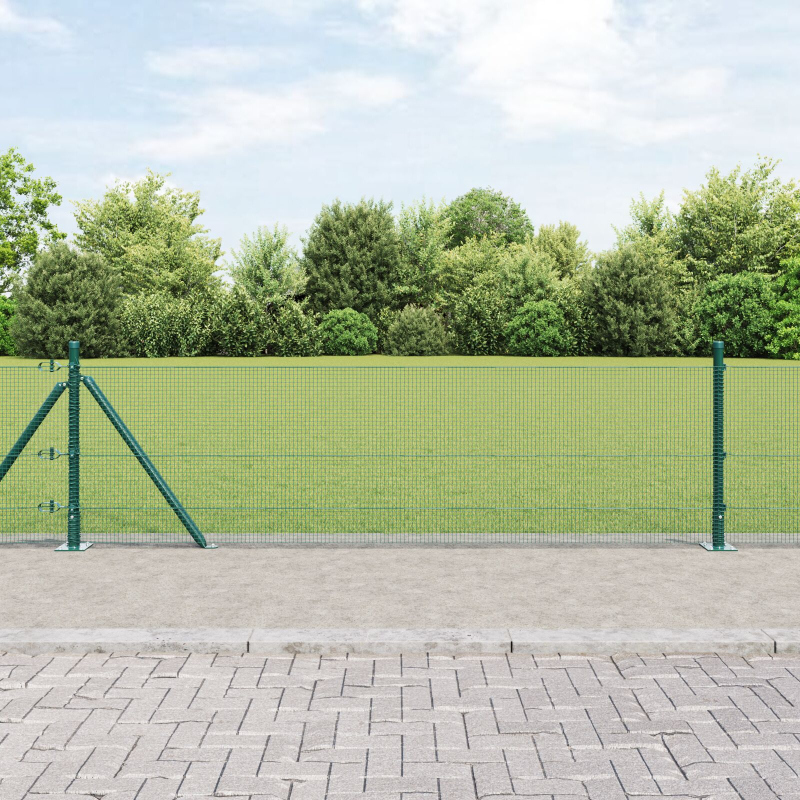 Geschweißter Drahtzaun mit 13 Flanschen Grünen 0.5x25 m Stahl