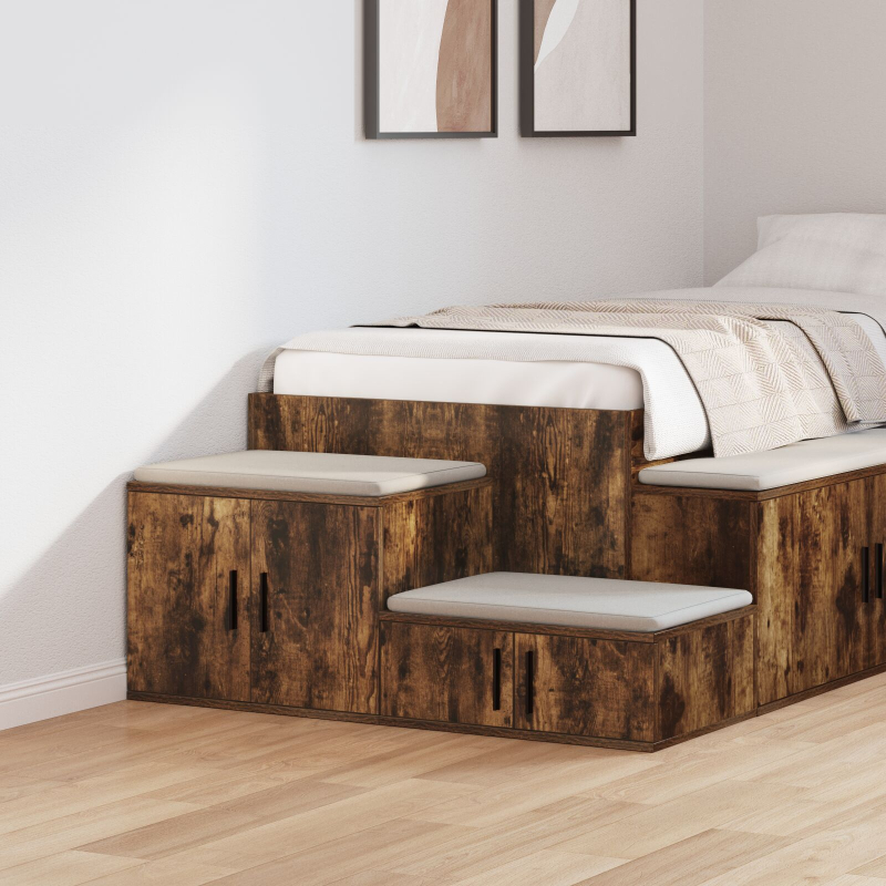 Aufbewahrungsschrank, Geräucherte Eiche, 118x41x40 cm, Hergestellt aus Holz