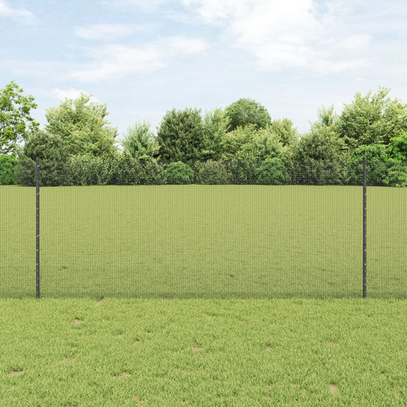 Hühnerdrahtzaun Set Set aus 2 Grau Metall 10 x 1 m Zaun