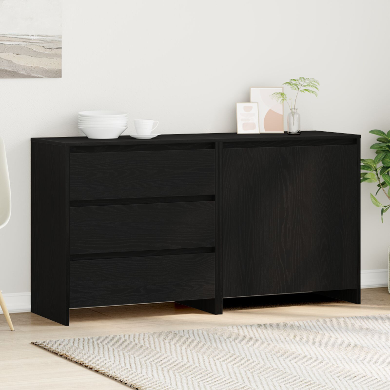 2-teilige Sideboards aus schwarzem Holzwerkstoff