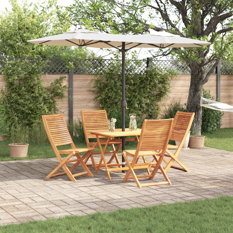 5-teiliges Garten-Esszimmer-Set aus massivem Akazienholz