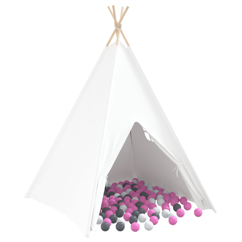 Kinder-Teepee-Zelt mit Tasche Pfirsich & Spielbälle Haut Weiß