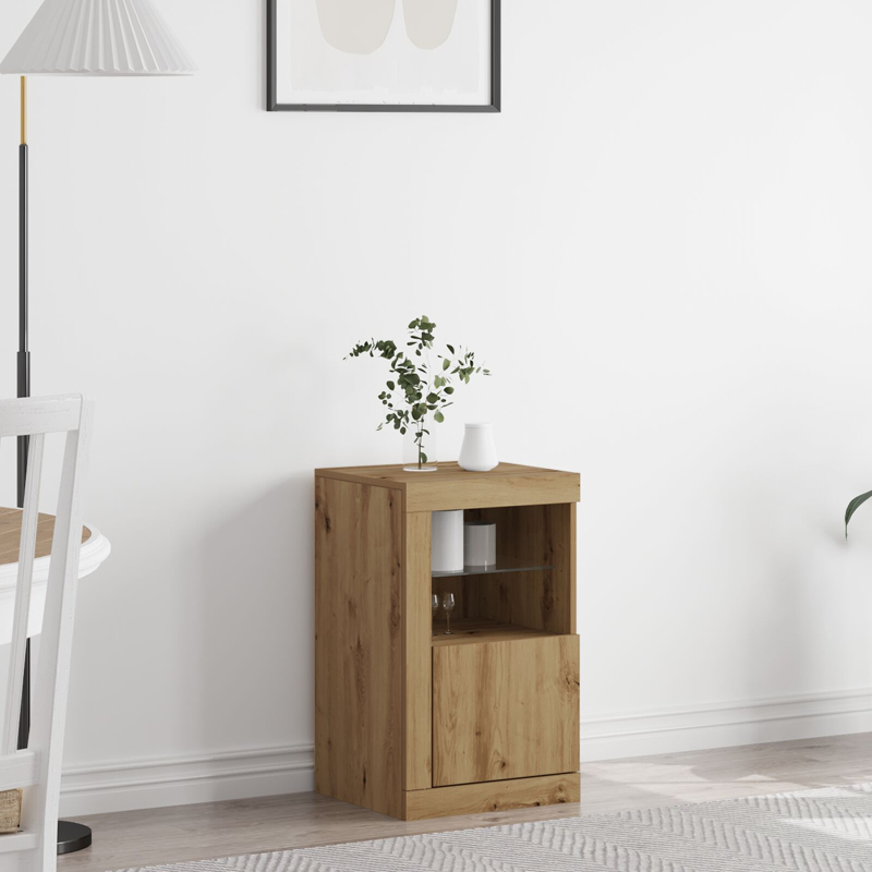 Sideboard mit LED-Lichtern Artisan Eiche 41x37x67 cm
