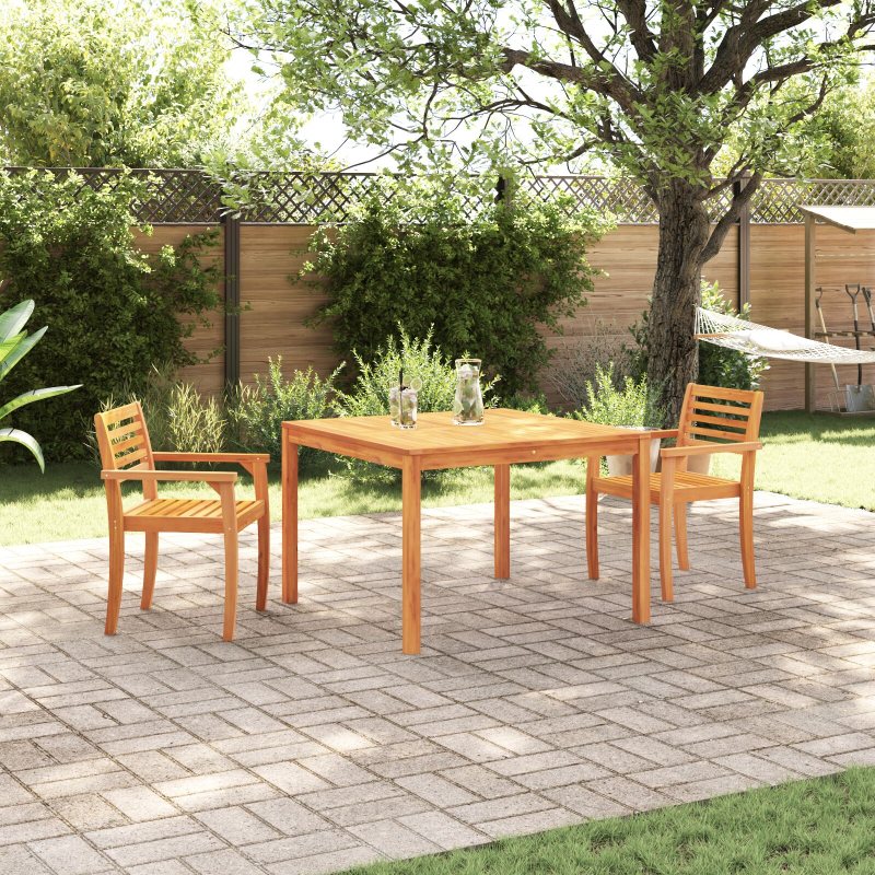3-teiliges Garten-Esszimmer Set aus massivem Akazienholz
