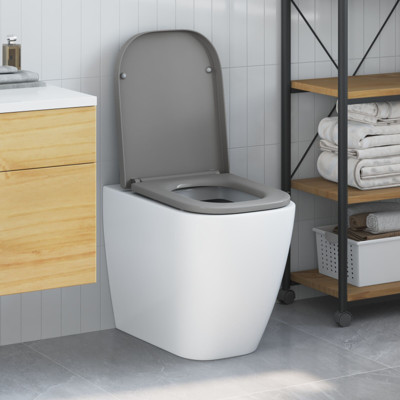 Toilettendeckel mit Schnellverschluss und sanftem Schließen Duroplast Grau
