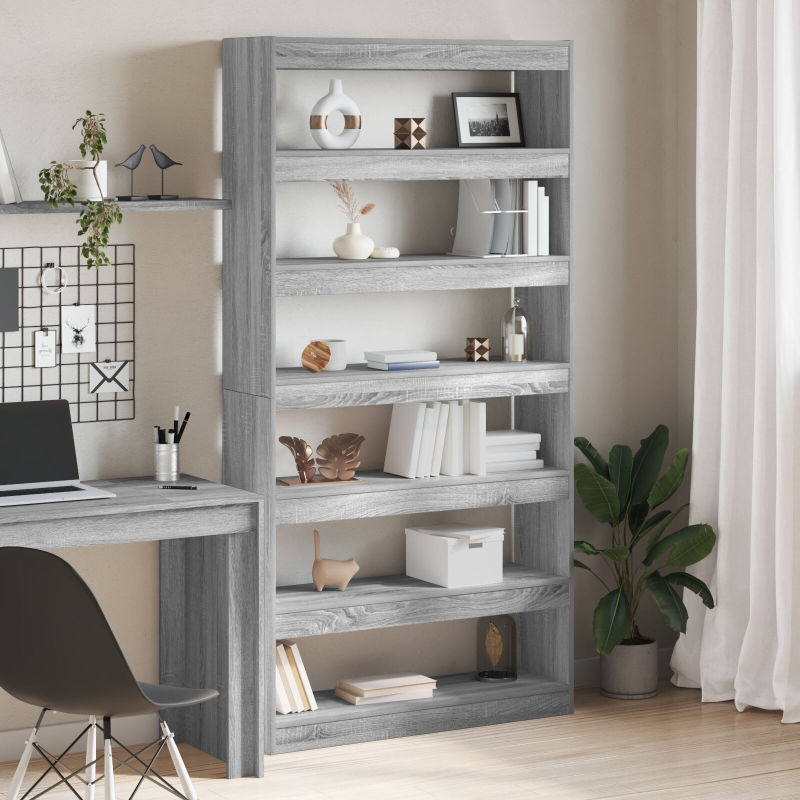 Bücherregal/Raumteiler Schwarz Eiche 100x30x198 cm Holzwerkstoff