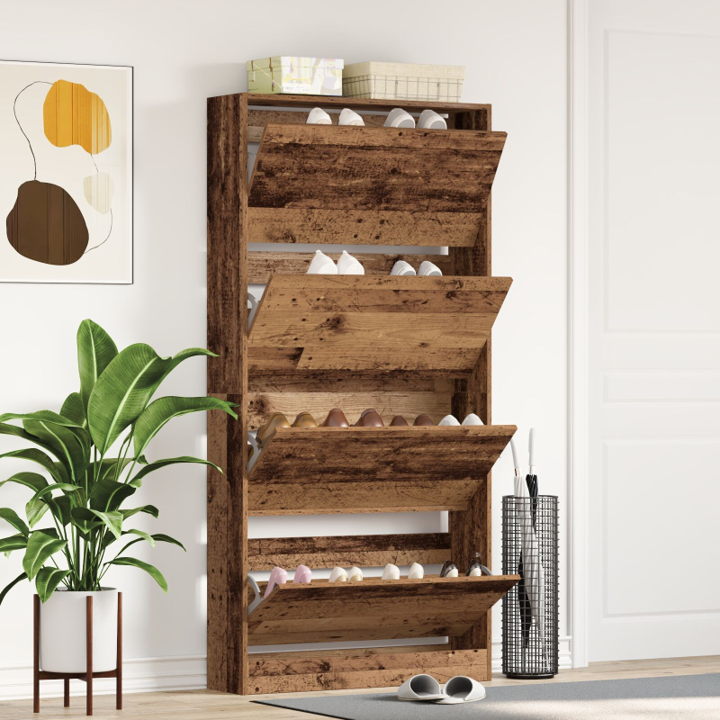 Schuhschrank Altes Holz Holzwerkstoff 80 x 21 x 163,5 cm