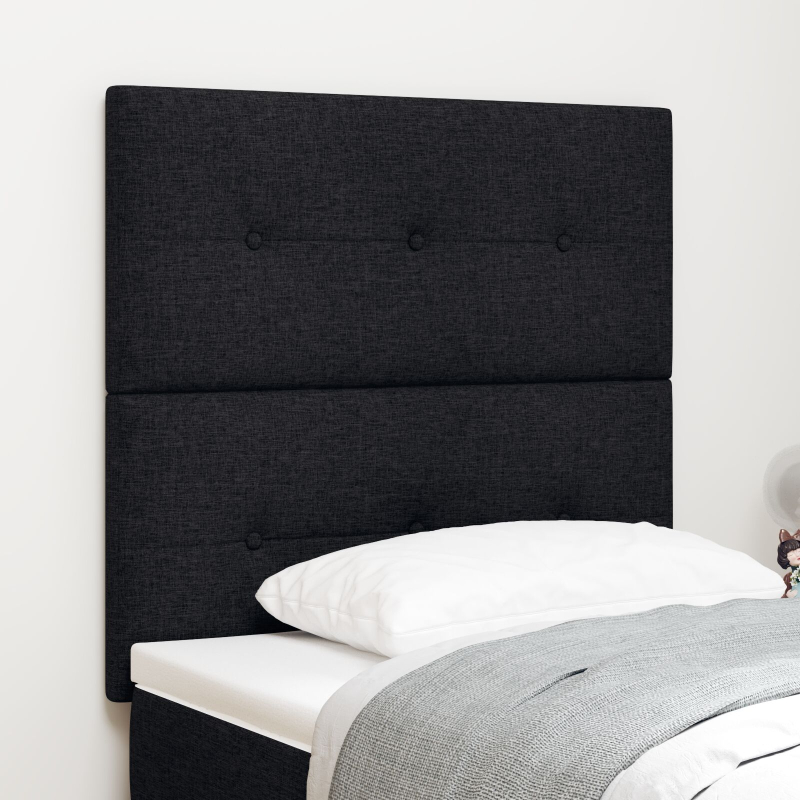 Kopfteil Mit Knopfheftung Schwarz 90 cm Stoff