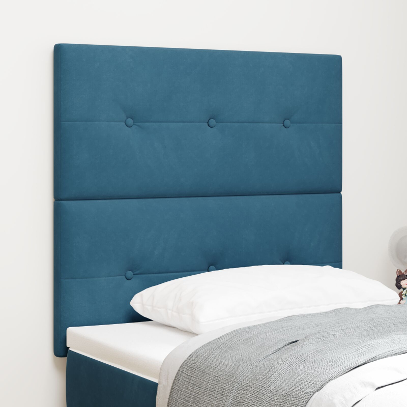 Kopfteil mit Knopfheftung Dunkelblau 80 cm Samt