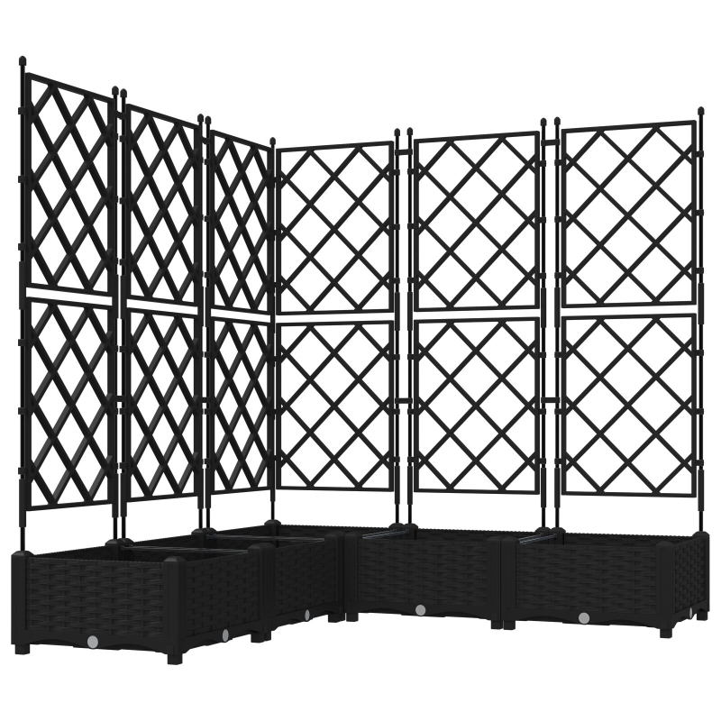 Gartenblumenkasten mit Gitter 5 Stück Schwarz 120x120x125,5 cm
