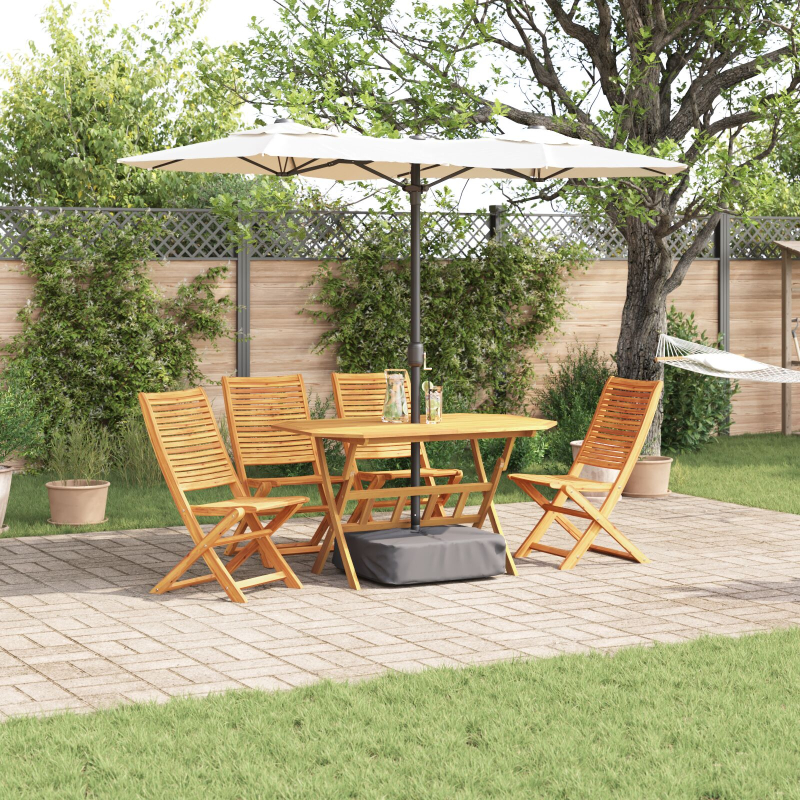 5-teiliges Garten-Esszimmer-Set aus massivem Akazienholz