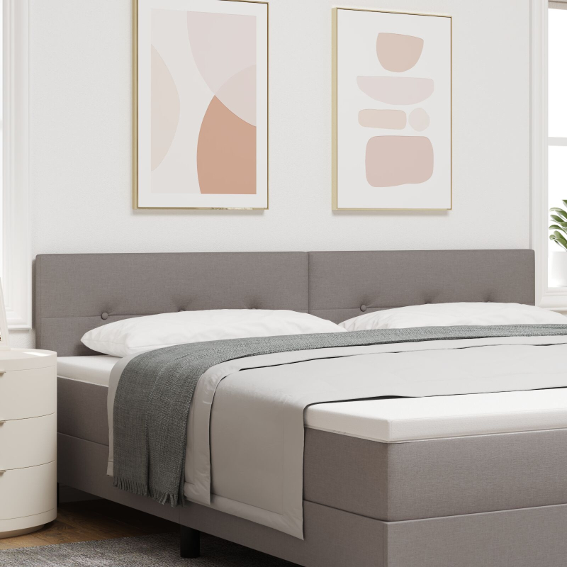 Kopfteil mit Knopfheftung Taupe 200 cm Stoff