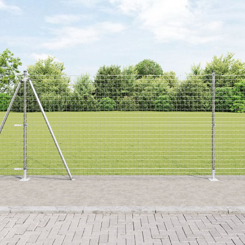 Zaunpfosten Set aus 104 Verzinkter Stahl 3,2 x 3,2 x 78,5 cm