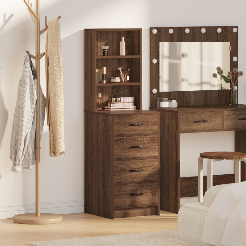 Highboard Braun Eiche 40x41x135 cm Ingenieurholz