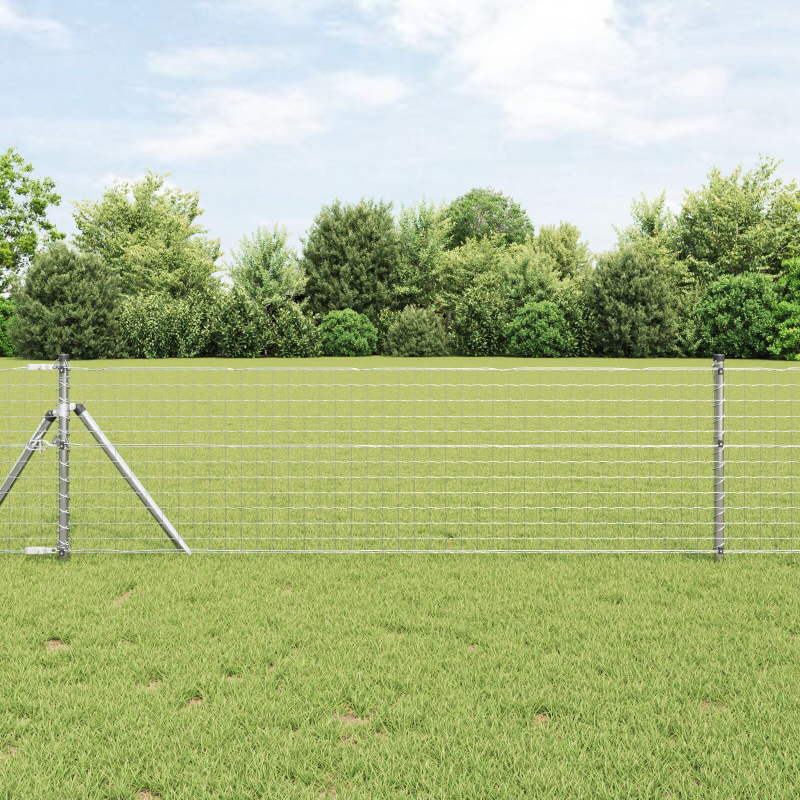 Zaunpfosten 26 Stück Ø32 mm 100 cm Galvanisiertes Stahl