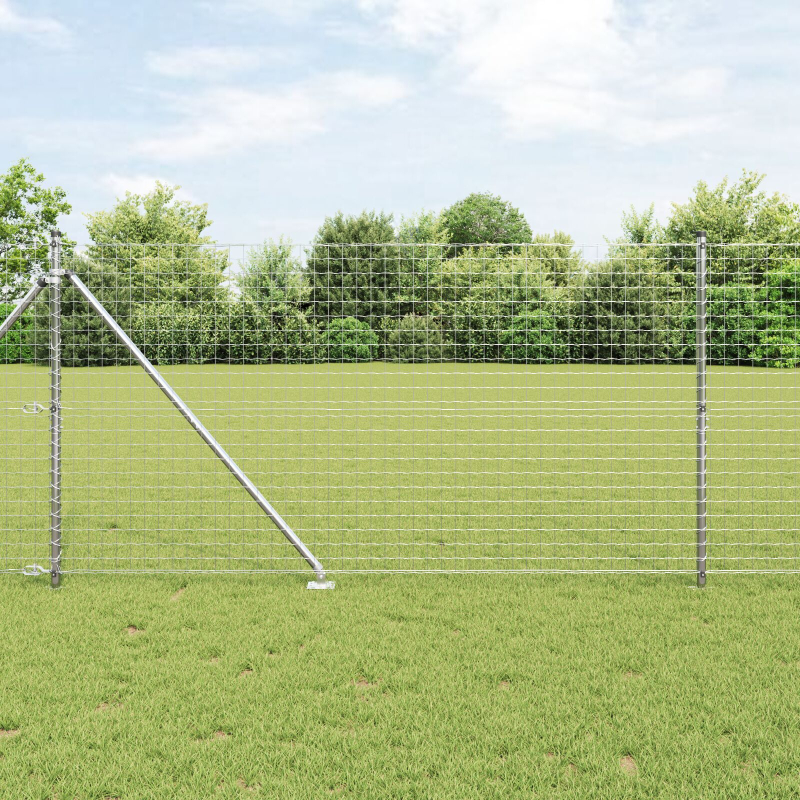 Zaunpfähle mit Spitze 52 Stück Ø32 mm 140 cm verzinkter Stahl