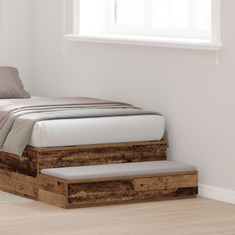 Bett-Schubladen aus Altholz 90x36,5x16,5 cm MDF