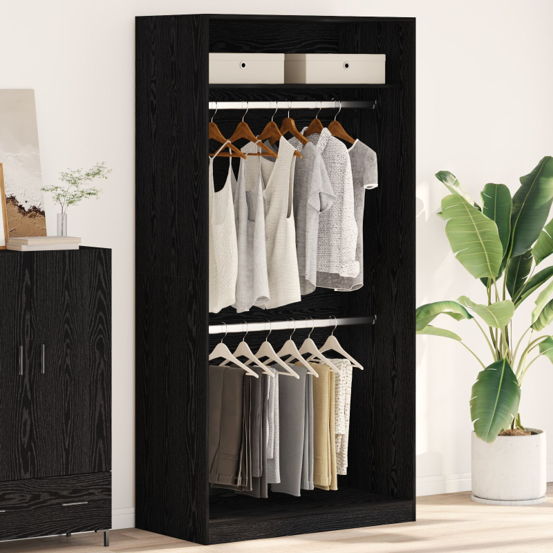 Schwarzer Eichenkleiderschrank - 100x50x200 cm