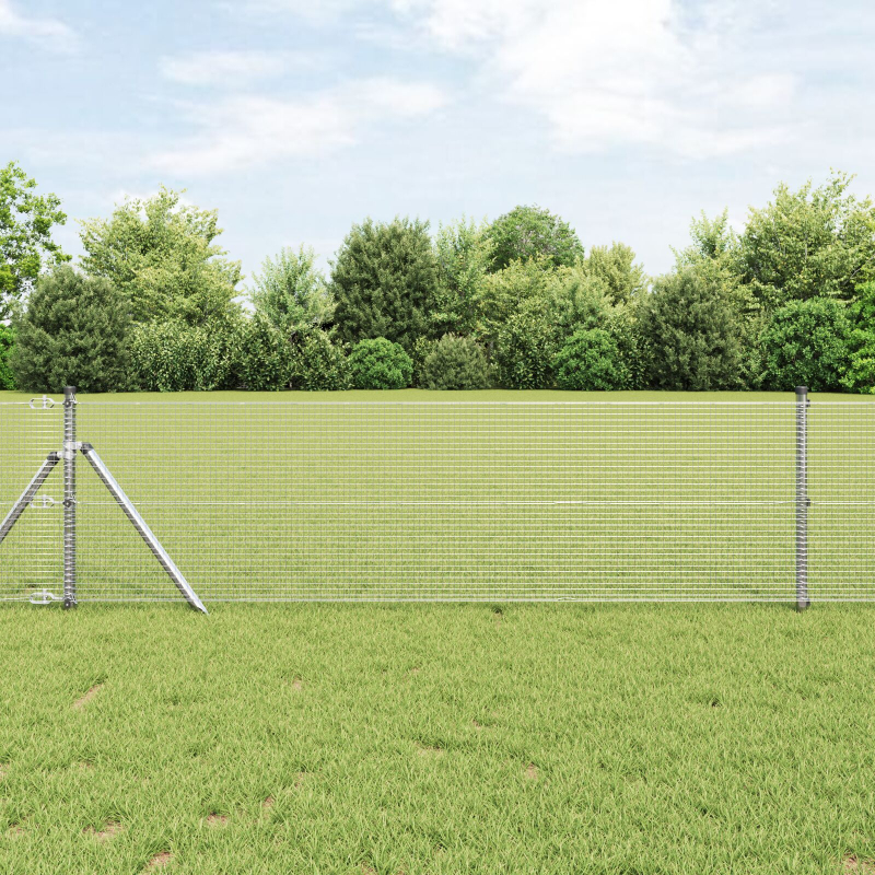 Schutzzaun mit 13 Pfosten 0.6x25 m aus verzinktem Stahl