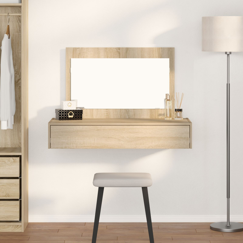Wandhängender Schminktisch Sonoma Eiche 100x40x70 cm
