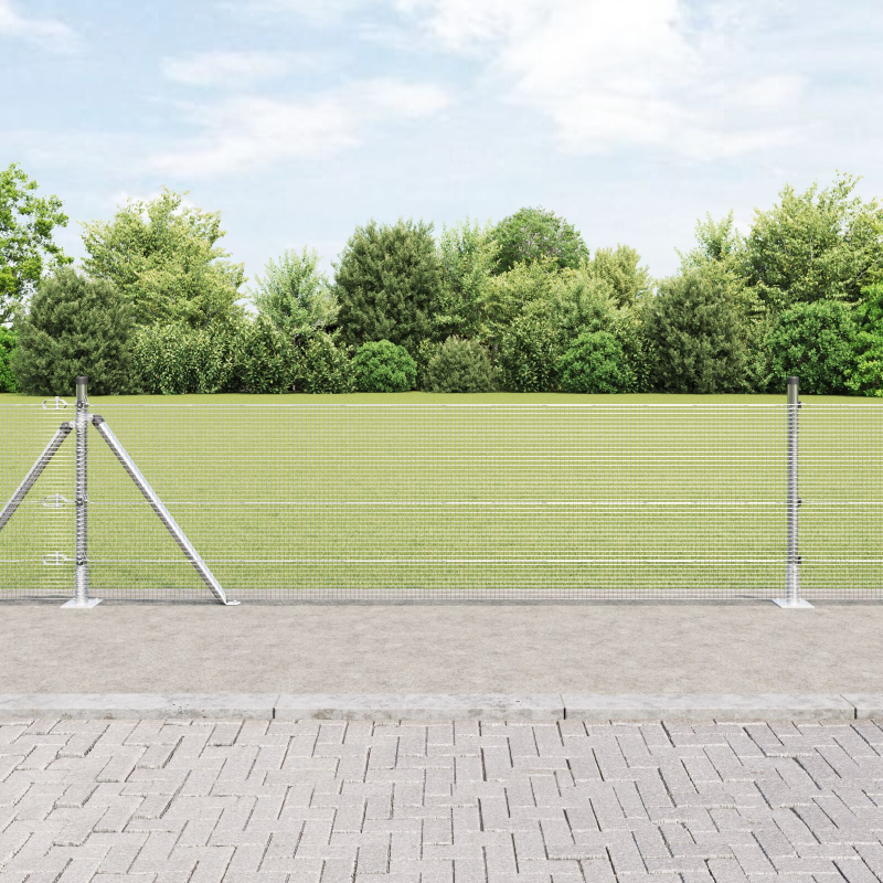 Zaunpfosten Set Set mit 2 Verzinkter Stahl 25 x 0.5 m Langlebig