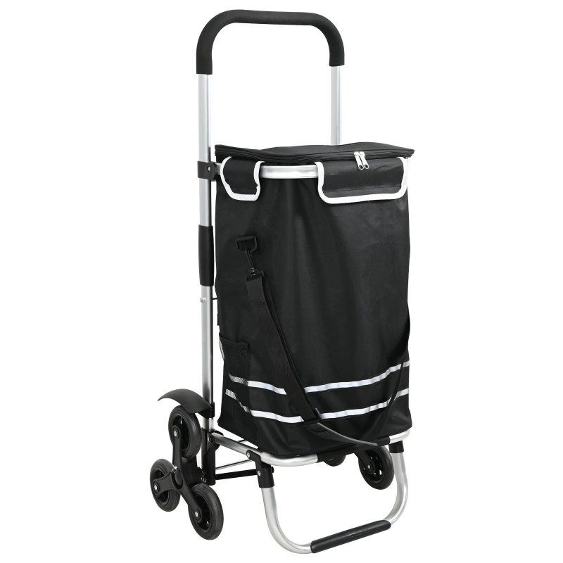 Einkaufswagen mit Treppensteiger Schwarz 40 L